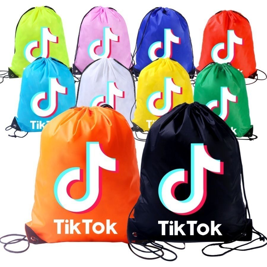 TikTok Kids Drawstring Bag Backpack Pocket Rope Shoulders Shopping Backpack  Training For Boys Girls Candy Colors Sports Bags G36T02I