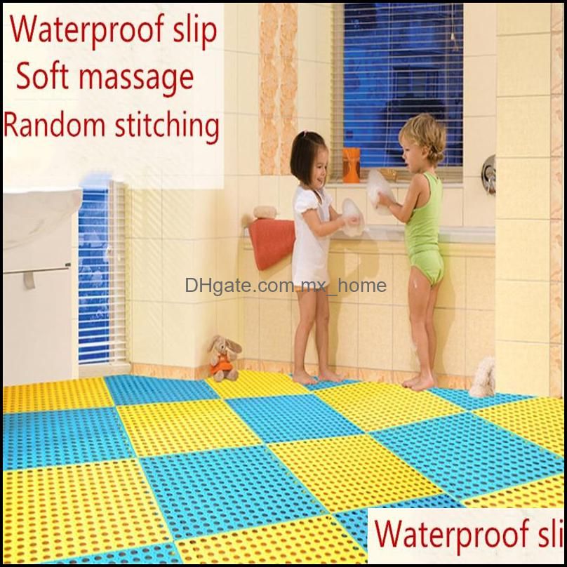 Bathroom Non Slip Mat Splicing Foot Mat Waterproof Soft Flooring