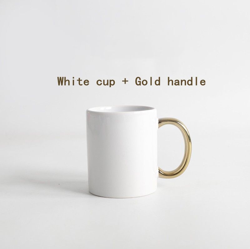 Белая чашка + золотая ручка