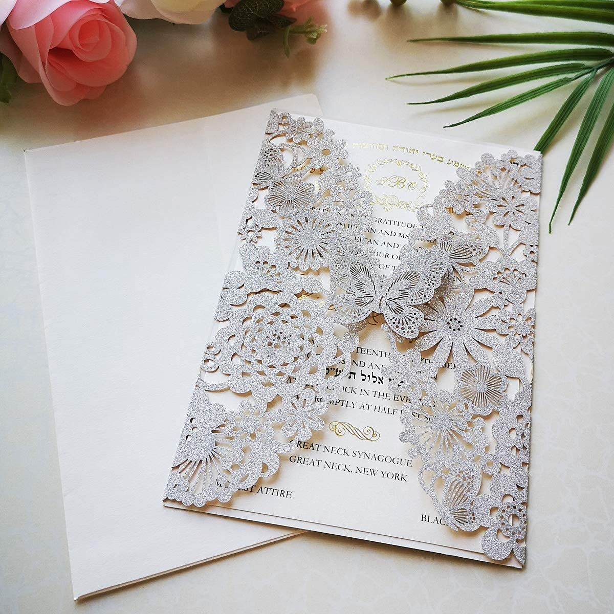 Details about   Butterfly Floral Lace Laser Cut Wedding Favors Brithday Party Invitations Cards 