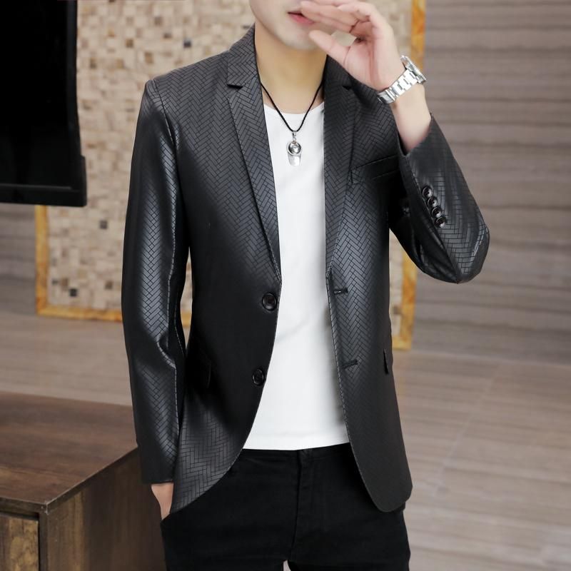 Compra Spring Traje Abrigo Negro Poliéster Juventud Masculino Coreano  Brillante Delgado Hombres Un Botón Chaqueta Pequeña Trajes De Hombre  Blazers Barato | Entrega Rápida Y Calidad | Es.Dhgate