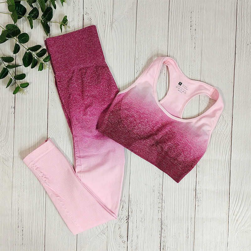 Conjunto de yoga vermelho rosa