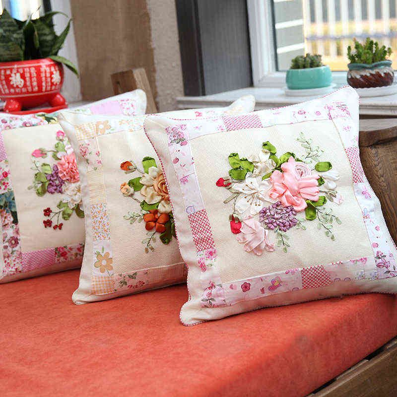 Embroidery Pillow Kit DIY Crafts Home Decor Cushion Cover Gift for Beginners 