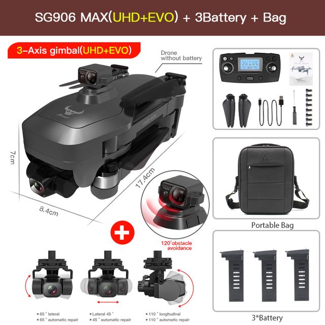SG906 MAX+BAG+3*Batteri
