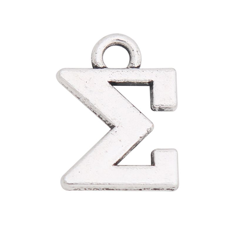 Venta al por Vintage Letra Griega Charms Aleación Sigma Forma Charms 100pcs AAC835
