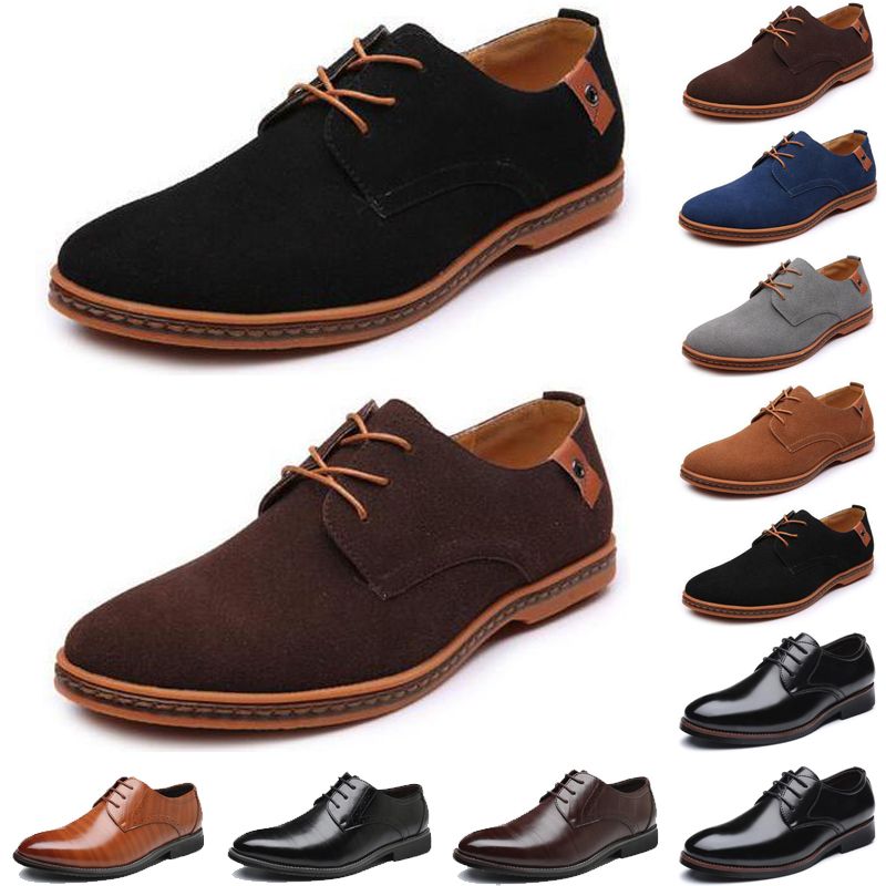 2021 2021 Luxury Men Casual Shoes Black Brown Loafers Outdoor Flat Slip ...