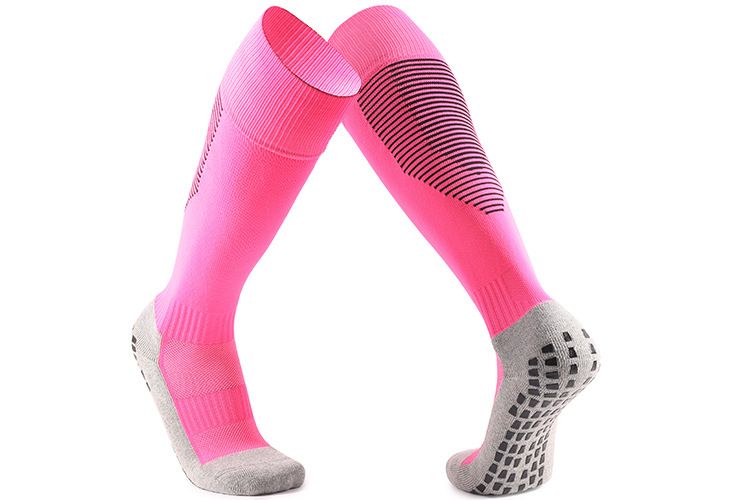 calzini da calcio sportivi a strisce rosa