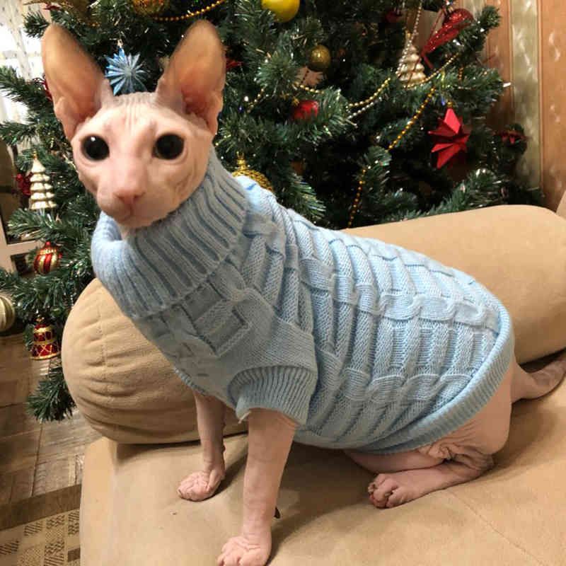 Disfraces gatos Ropa mascotas de Navidad para pequeños Sphynx Invierno Cálido Trui Trui