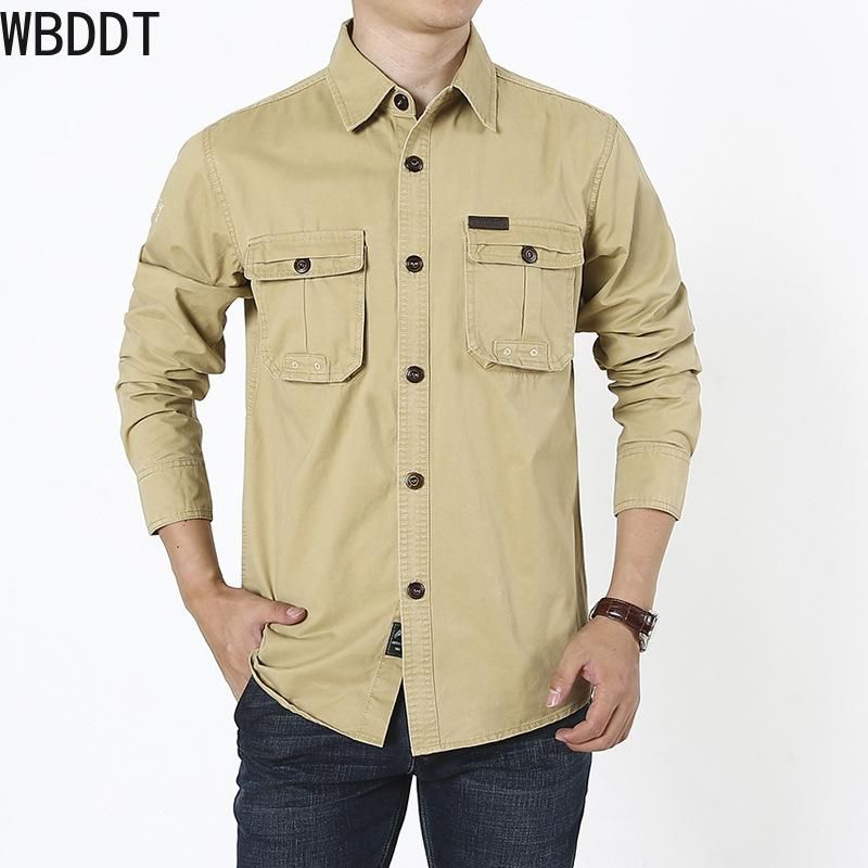 Compra Camisa Para Hombre Caqui Botón Casual Para Arriba Chaqueta Camisas  Negras Algodón Negocio Manga Larga Vintage Streetwear Para Hombres Ropa 4xl Hombres  Barato | Entrega Rápida Y Calidad | Es.Dhgate