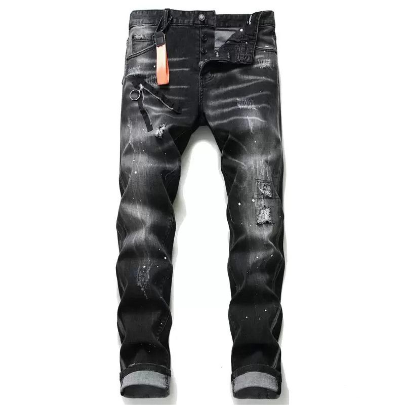 Compra Dsquared2 Jeans Dsq D2 Mezclilla Pantalones Vaqueros Rasgados Rips  Estiramiento Negro Jeans Moda Slim Fit Lavada Moto Pantalones Vaqueros  Pantalones Con Paneles De Hip Hop B6 Barato | Entrega Rápida Y