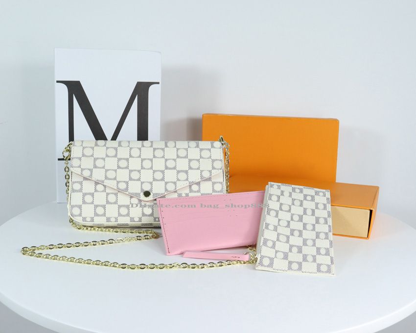 Checkered White+Pink card bag