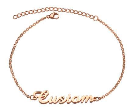 Ros guld anklet