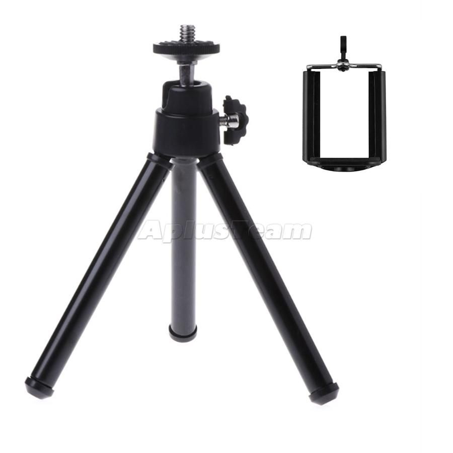 black tripod with clamp A