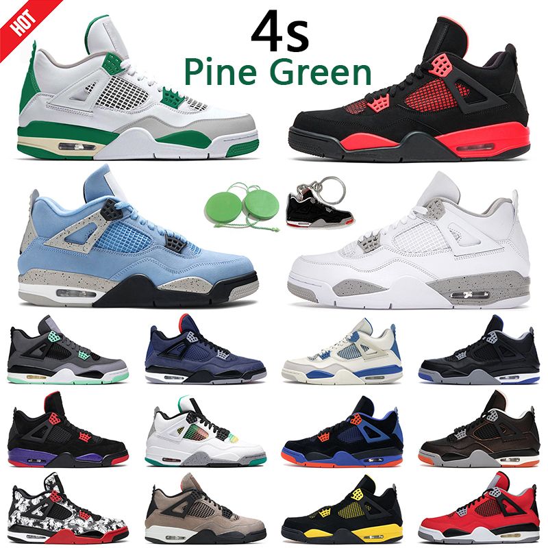 Koop 2022 Jumpman Retro 4 Pine Groen Basketbal Schoenen Mannen Vrouwen 4S  University Blue White Oreo Black Cat Fire Red Bred Cactus Jack Mens Trainer  Sport Sneakers Goedkoop | Snelle Levering En