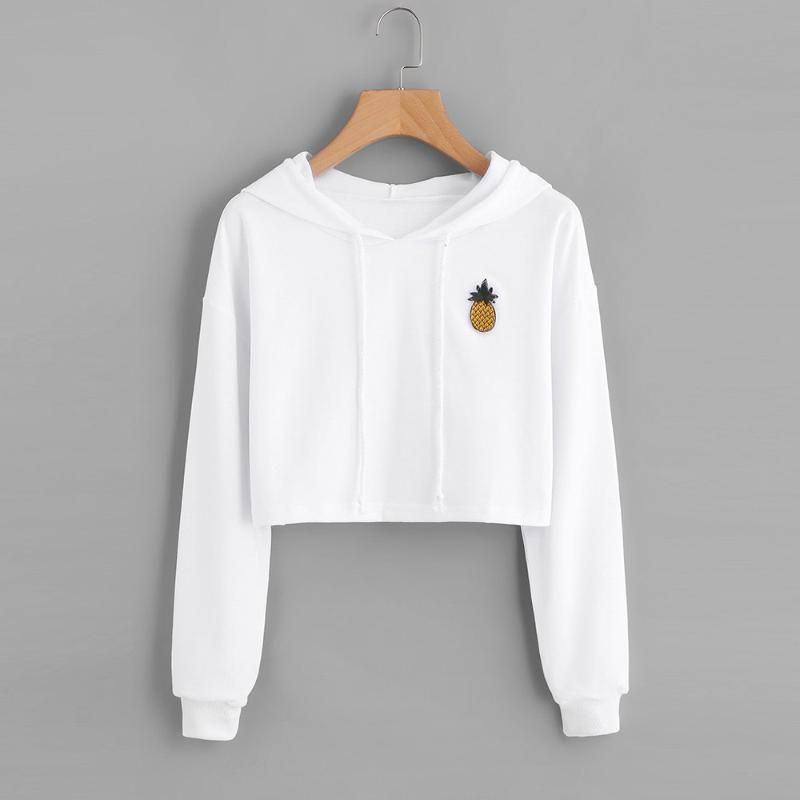 Compra Blusa De Verano Mujeres Moda Casual Damas Blusas Sudadera Con  Capucha Apliques Pinapple Sudadera De Manga Larga Pullover Tops Camisa 2021  Camisas Para Mujer Barato | Entrega Rápida Y Calidad | Es.Dhgate
