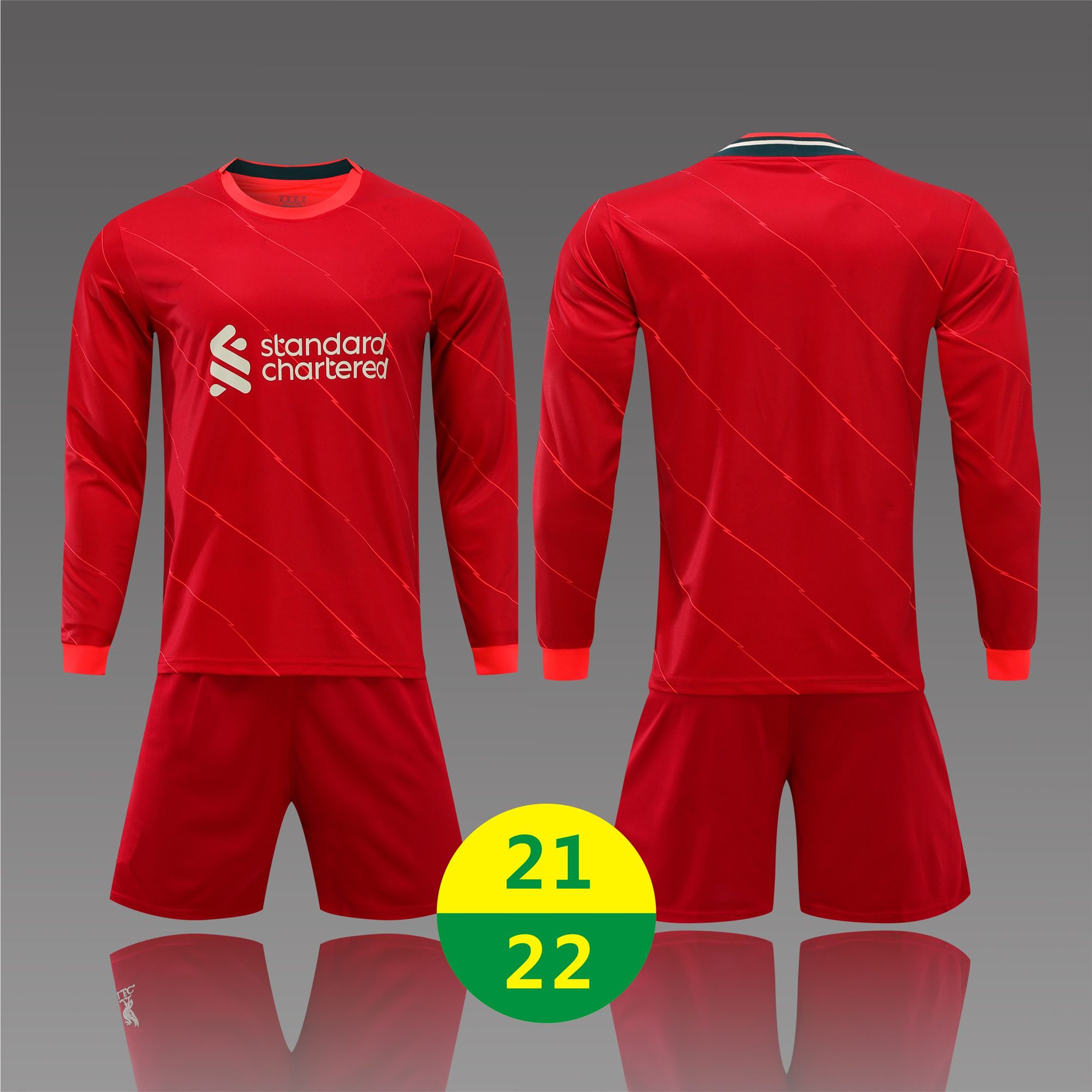 US FAST 2021 Hem Jersey Fotbollsuppsättningar Långärmad kostym Jerseys Män Kvinnor Ungdomsfotboll Skjortor TRACKSUITS 21 22 Vuxenutbildning T Shirt Kit 2022 med logo # LWPZ-21A1
