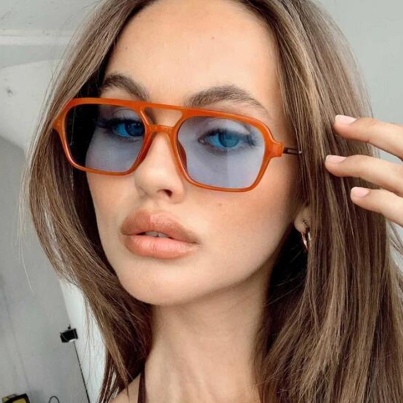 Compra Naranja Azul Retro Rectángulo Gafas De Sol Femenina 2021 Tendencia  Moda Lente Colorido Lentes Cuadrados De Sol Gafas Para Mujer Hombres  Celebridades Tonos Barato | Entrega Rápida Y Calidad | Es.Dhgate