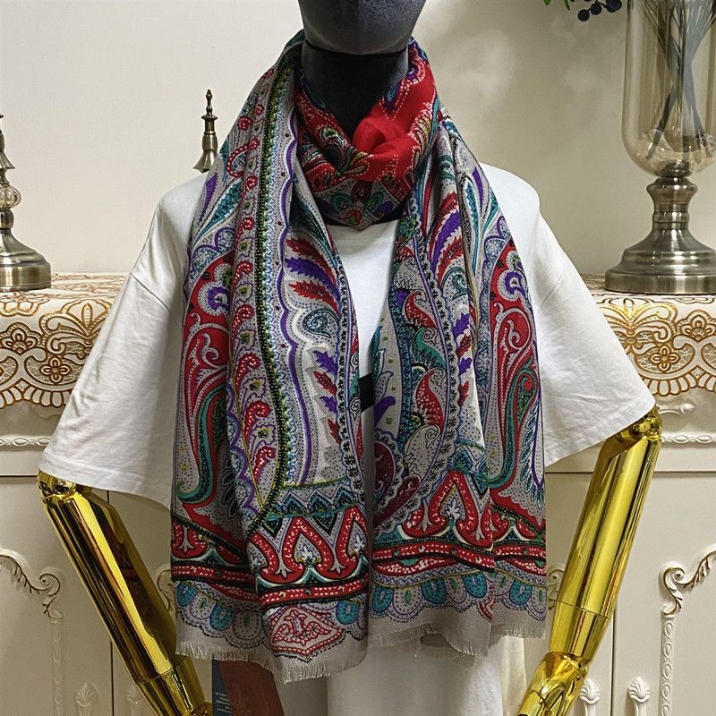 womens scarf good quality 52 silk 48 cashmere material print flowers