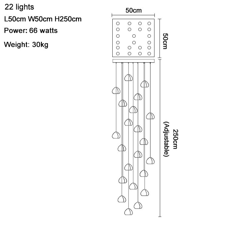 L50W50 H250 22ball.