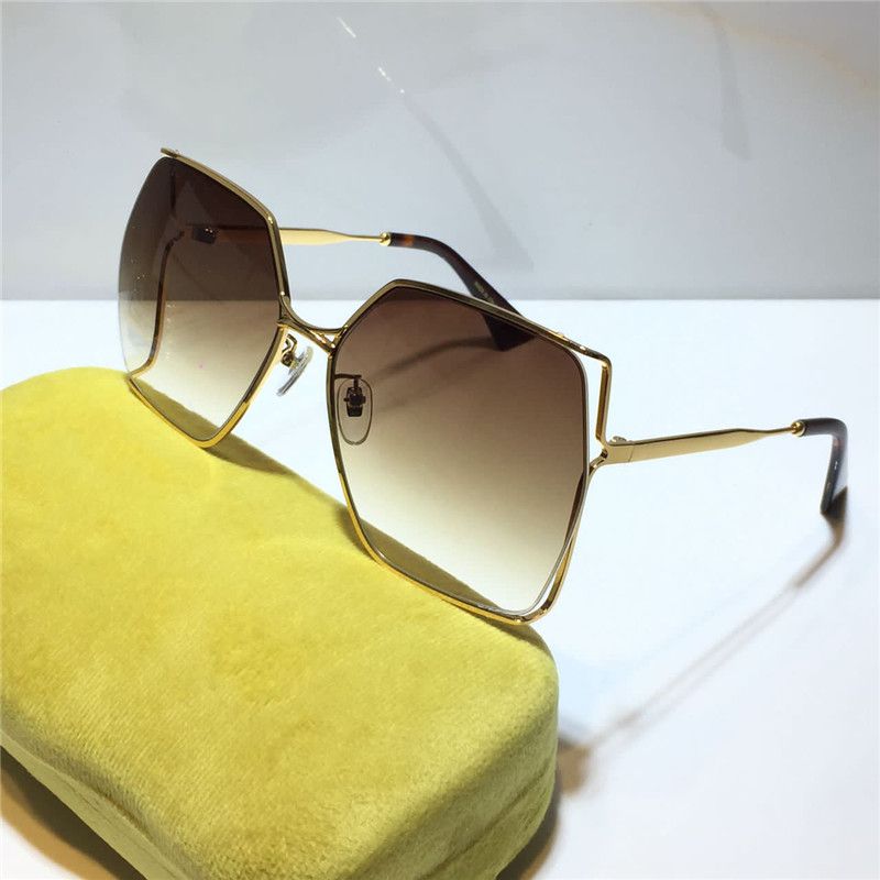 gold frame Gradient brown lenses