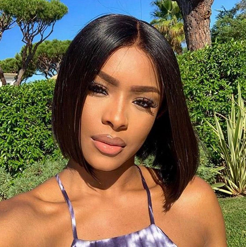 U Part Bob Wig Short Mongolian Straight Human Hair Wigs Natural Color 150% Density for Black Women U Part Bob Wig Short Mongolian Straight Human Hair Wigs Natural Color 150% Density for Black Women
