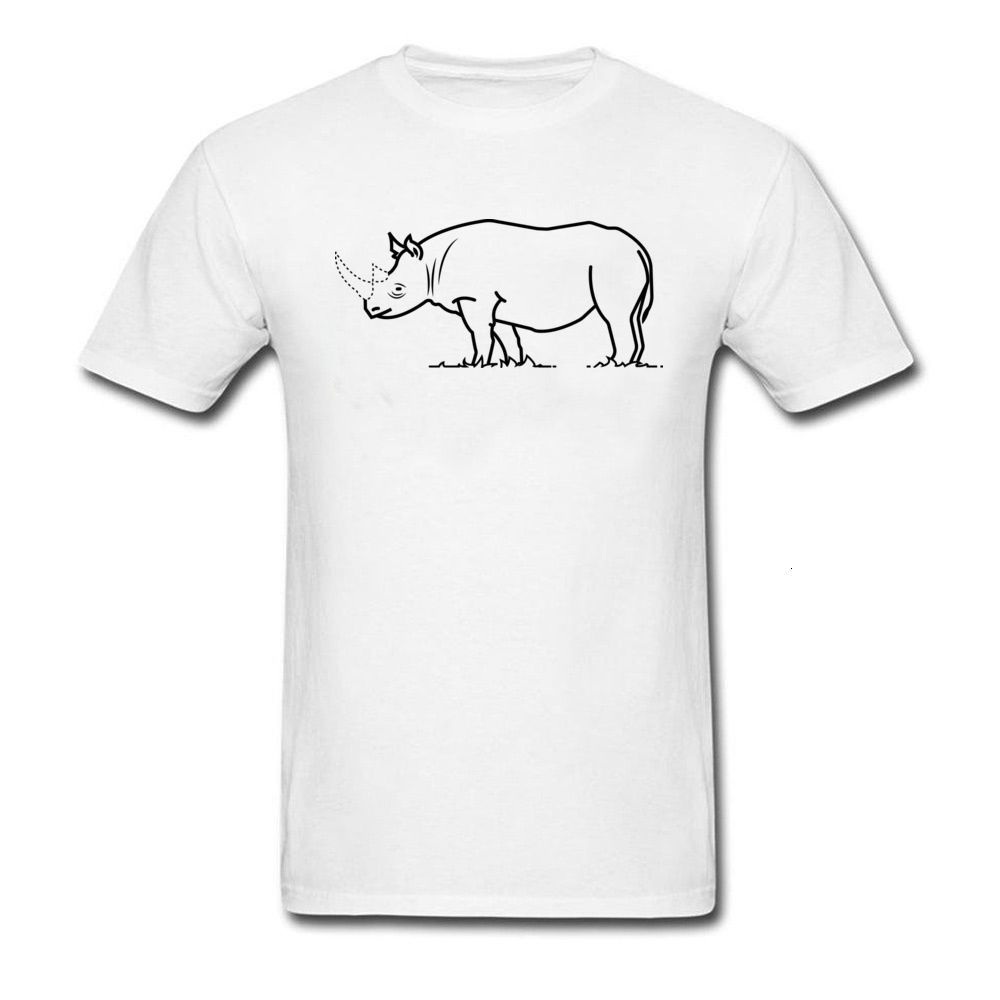 Rinoceronte sin cuerno Impreso Camiseta Hombres Verano Moda Marca Patrones  casuales Tshirt Más barato Ropa de