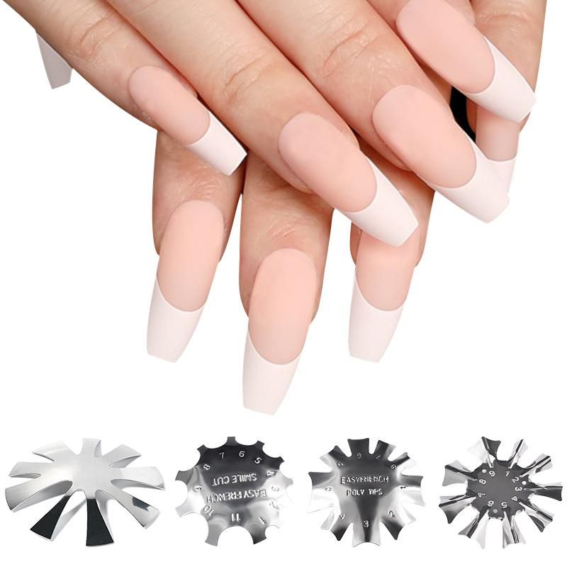 Compra Equipo De Arte De Uñas Pro 9 Tamaños Easy French Smile Cut V Line  Línea Forma De Almendra Consejos MANICULA Edge Trimmer Cutter Acrílico Pink  Blanco Uñas Barato | Entrega Rápida