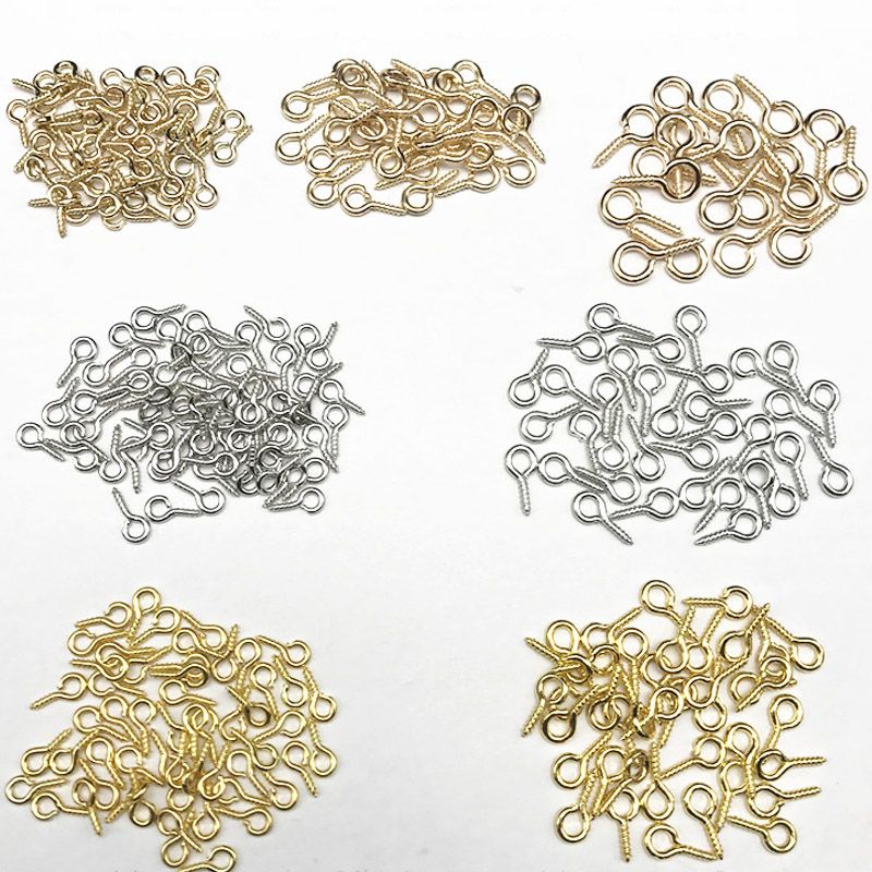 100pc Stainless Steel Screw Eye Pins for Jewelry Making Pearl