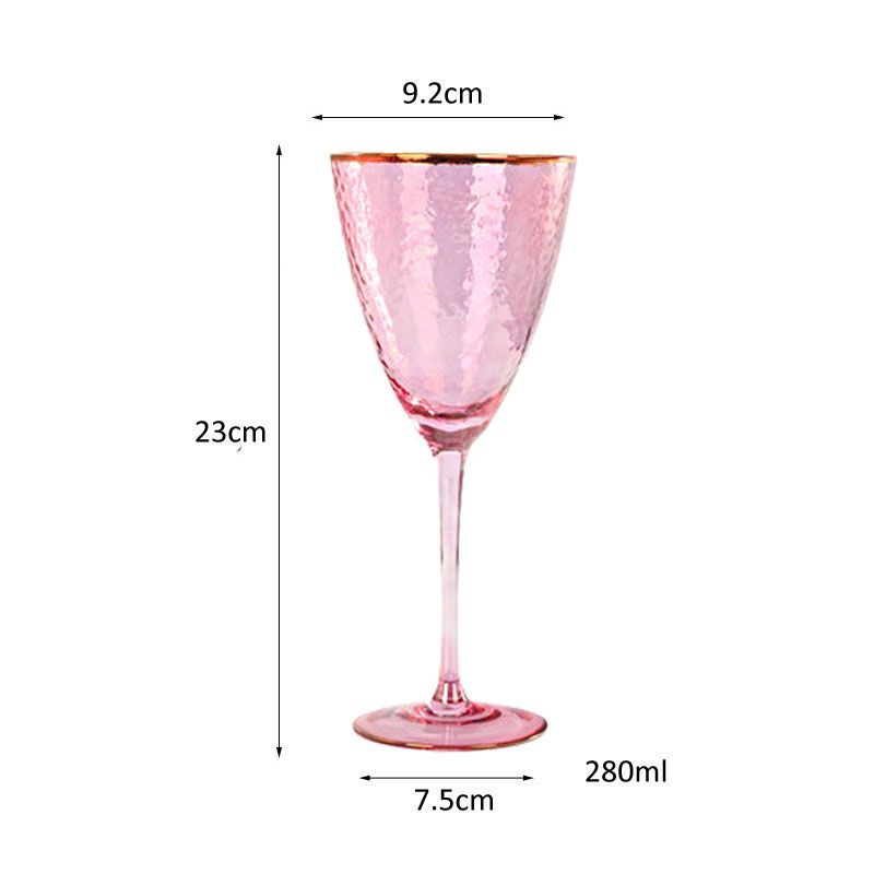 Cordial Glass  -  Fuschia Gold Rim