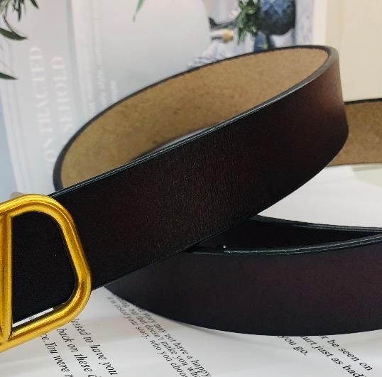 V Gold buckle+Black-brown