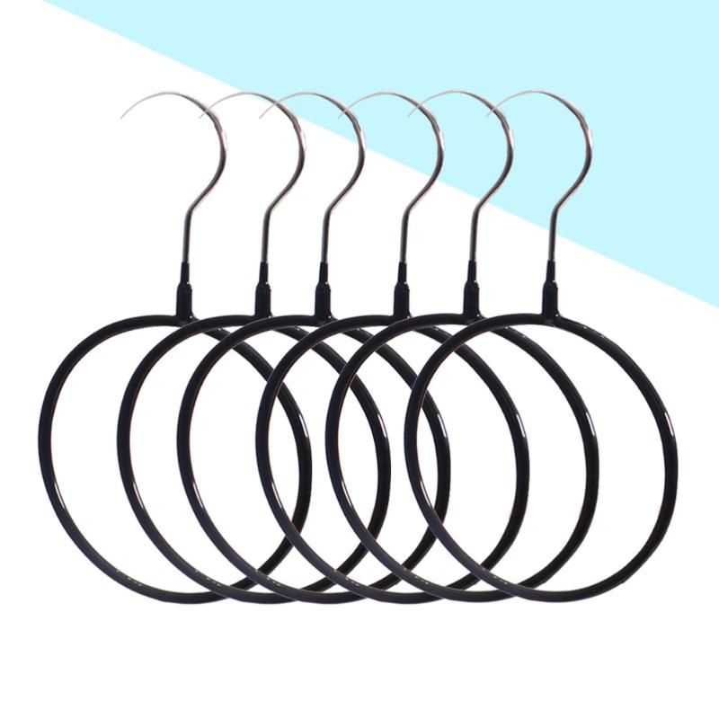 Black Yardwe 5PCS Closet Ring Organizer Loop Tie Hangers Simple Belt Ring Hanger Scarf Hanger for Bedroom