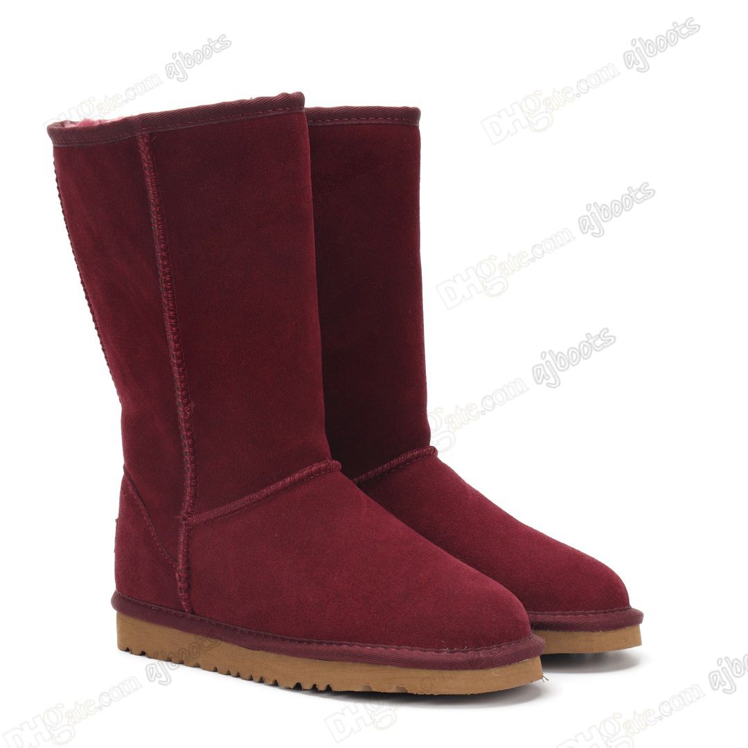 9# Dark red Knee Boots [High Boots]