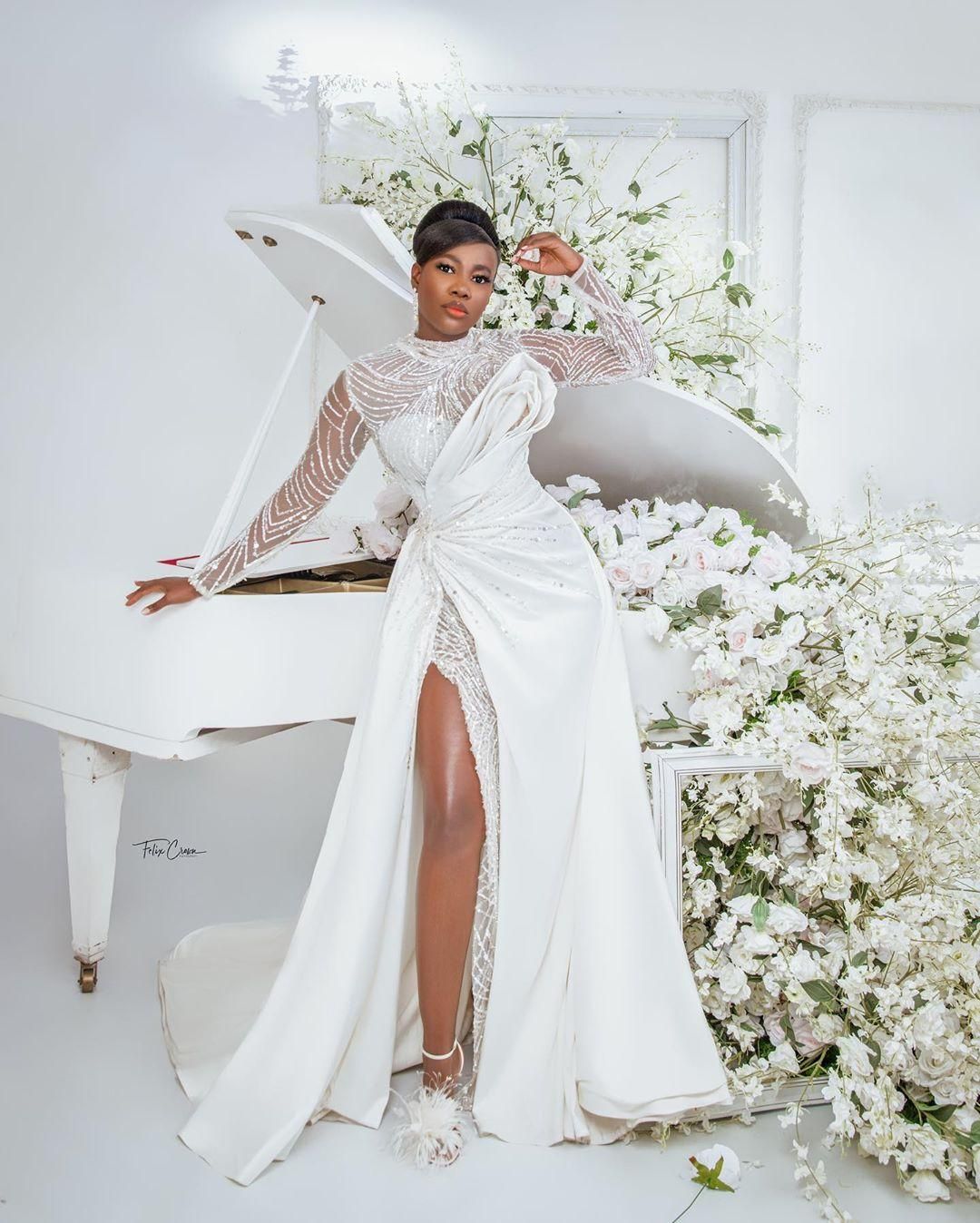 Sexy African White Formal Evening 