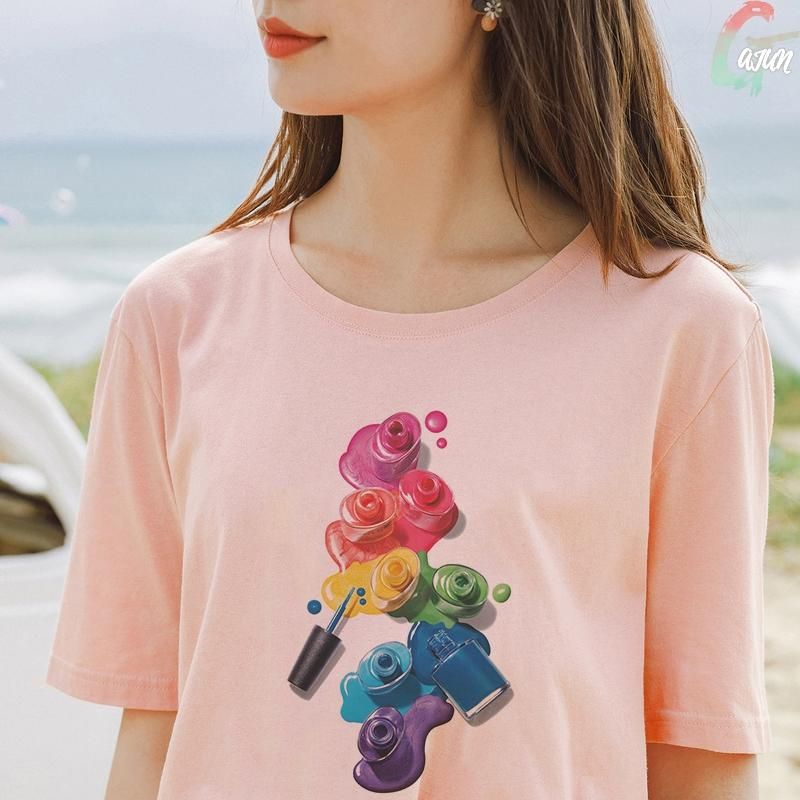 Tie tinte T Shirts Mujeres Print 90s Tumblr Blusas Mujer De Moda 2021 Ropa Vintage