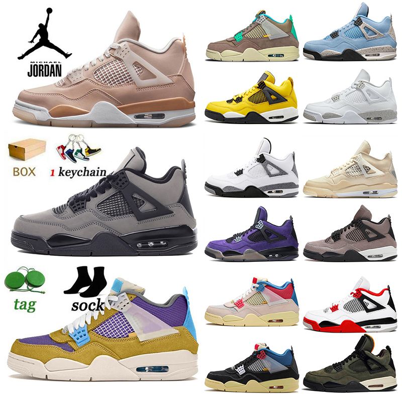 Nike Air Jordan 4 Basketball Shoes Jorden Retro 4s With Box Off White