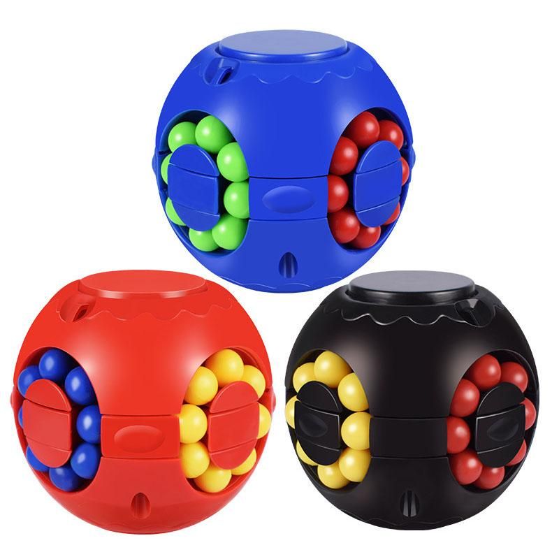 Red Bestomrogh Fidget Spinners Decompression Cube Rotating Magic Bean Ball Game Educational Intelligence Gyroscope Puzzle Stress Relief Anxiety Cube Toy for Kids Adults 