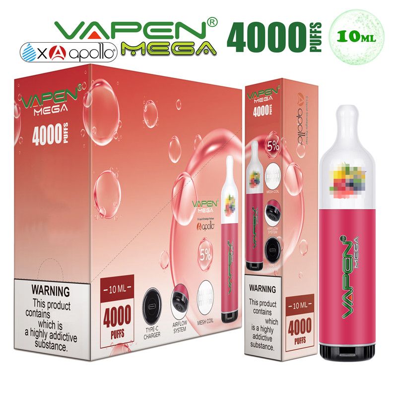 Original VAPEN MEGA 4000Puffs Disposable E Cigarette Vape Pen ...