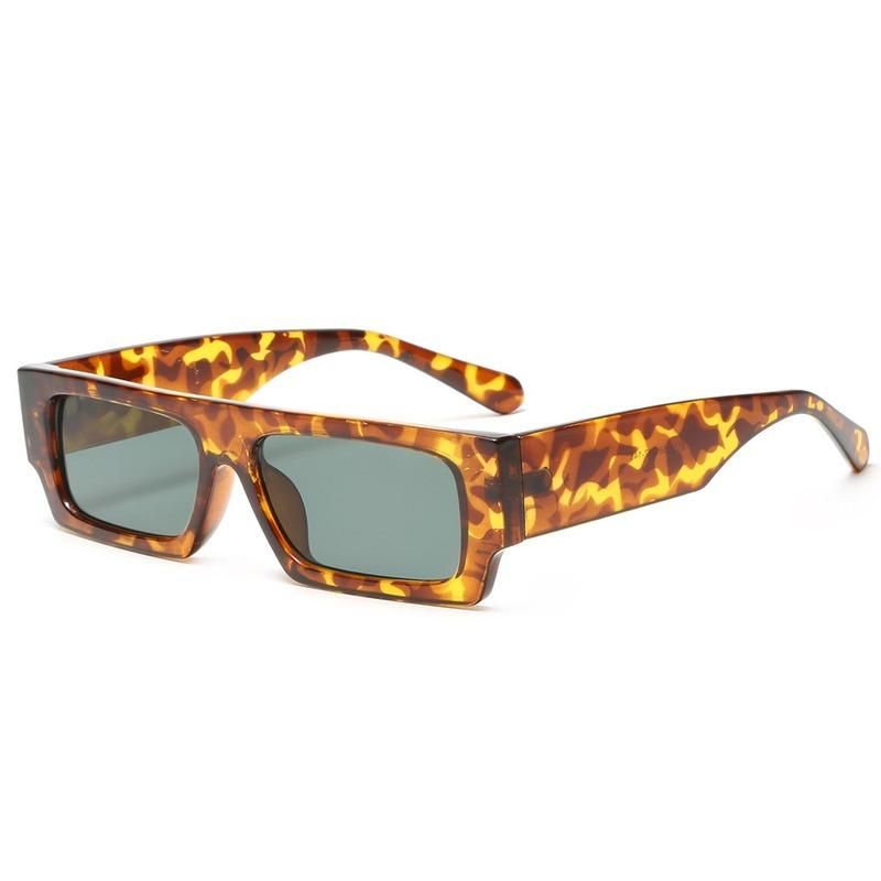 Sonnenbrille Oloey Kleine Rechteck Frauen Mode Trendy Leopard Eyewear Weibliche Dame All-Match Street Schießen Gläser UV400 Oculos