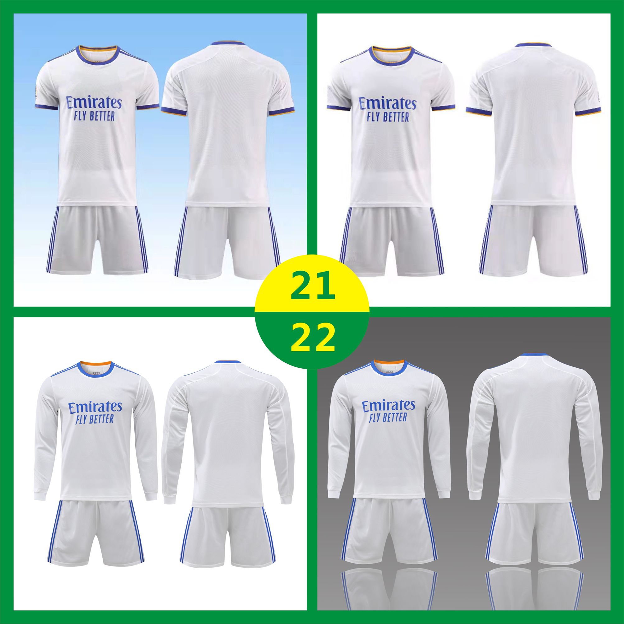 EE.UU. FAST 21 22 Home Jersey Soccer Wear Adulto largo traje de manga corta traje de entrenamiento 2021 para hombre niños blanco ropa deportiva camisetas de fútbol uniformes 2022 con logo # hmz-21A1