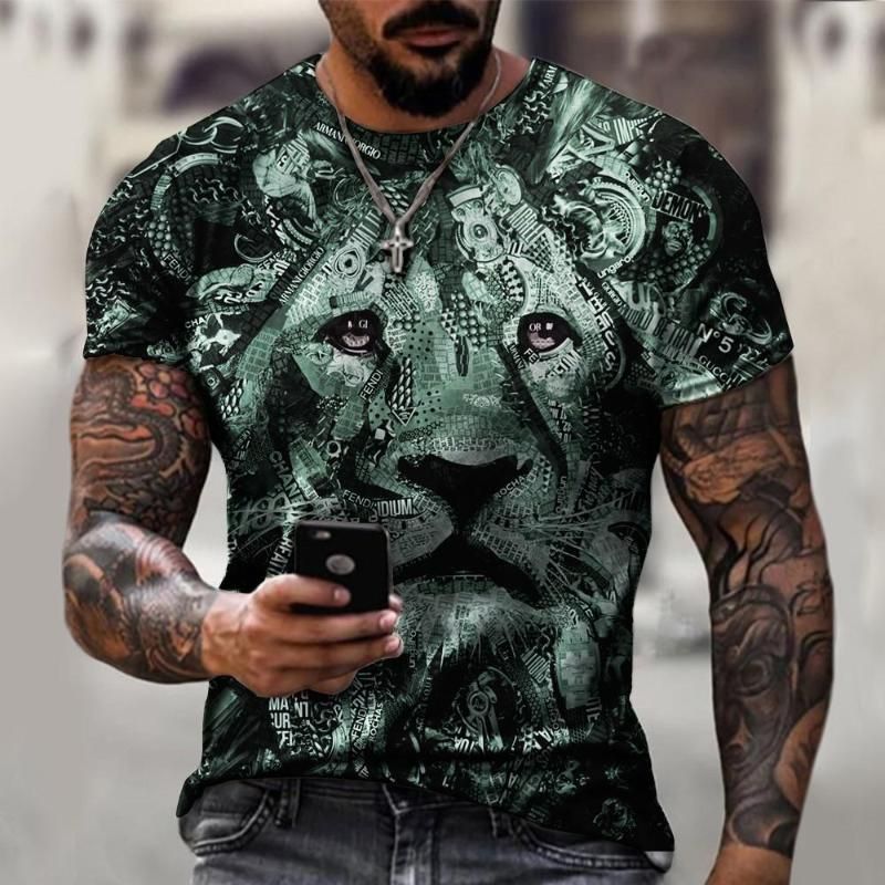 Dawery Unisex 3D T-Shirt T-Shirt Men/Women Summer 3D Tshirt Print Yin and Yang Lion T Shirt Tops Tees 