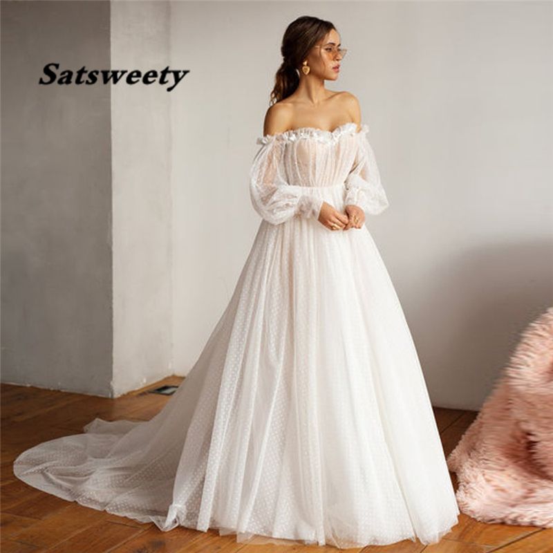 Dot Tulle Wedding Dresses 