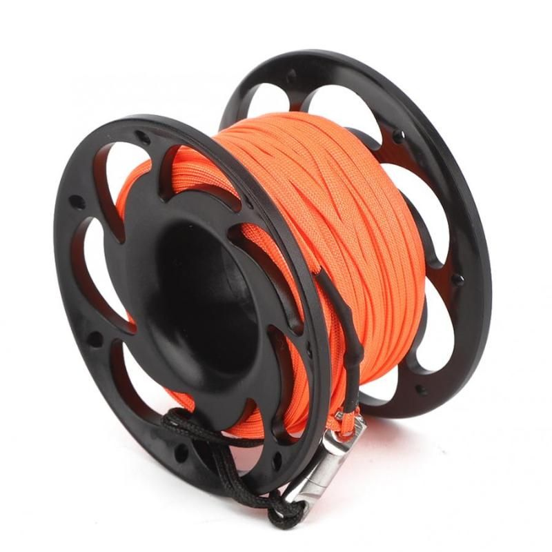 15m Plastic Wire Reel Dual Heads Hook Diving Marker Buoy Cord Thread Spool 