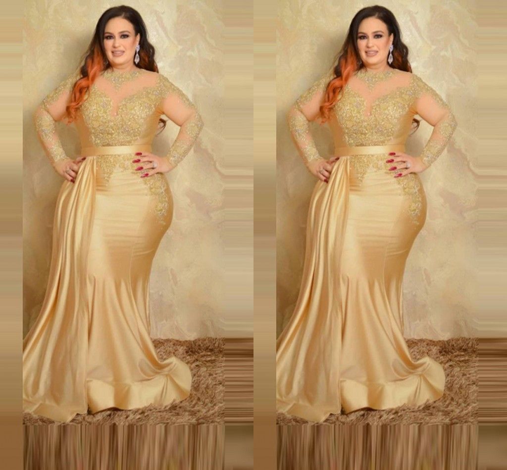 gold plus size evening dresses