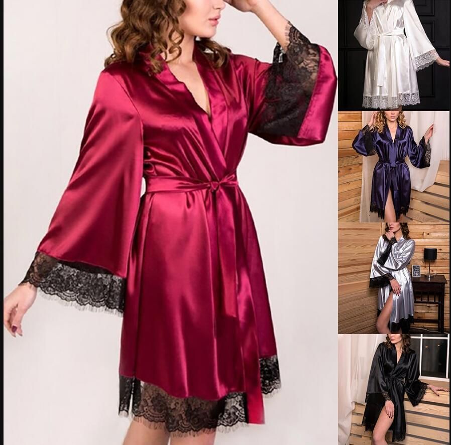H Lencería Para Mujer Pijama De Seda Satinada Babydoll Lace H Lencería Para Mujer Pijama De Seda Satinada Babydoll Lace