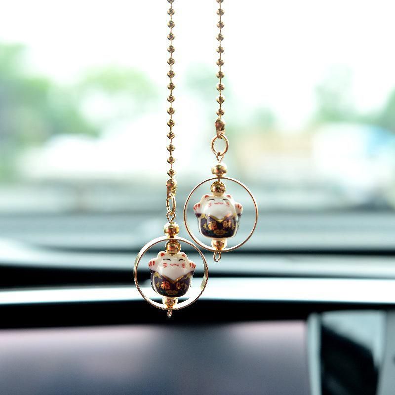 Lucky Cat Car Hanging Pendant Charm Good Luck Wealth Safety FengShui Lucky Cat Car Hanging Pendant Charm Good Luck Wealth Safety FengShui