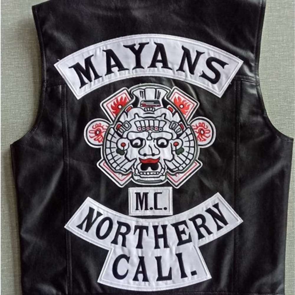 En la madrugada Congelar Envolver Mayans MC Motocicleta Punk Locomotora PU Cuero Chaleco Negro Hombres Moda  Ropa Negro Abrigo De 39,29 € | DHgate