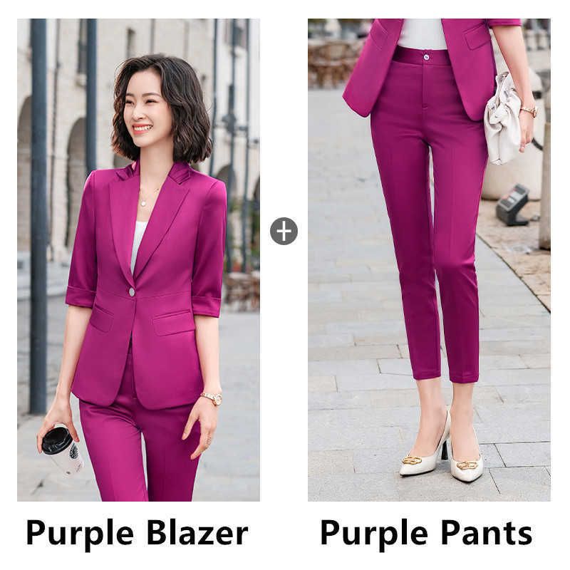 Manteau violet et pantalon