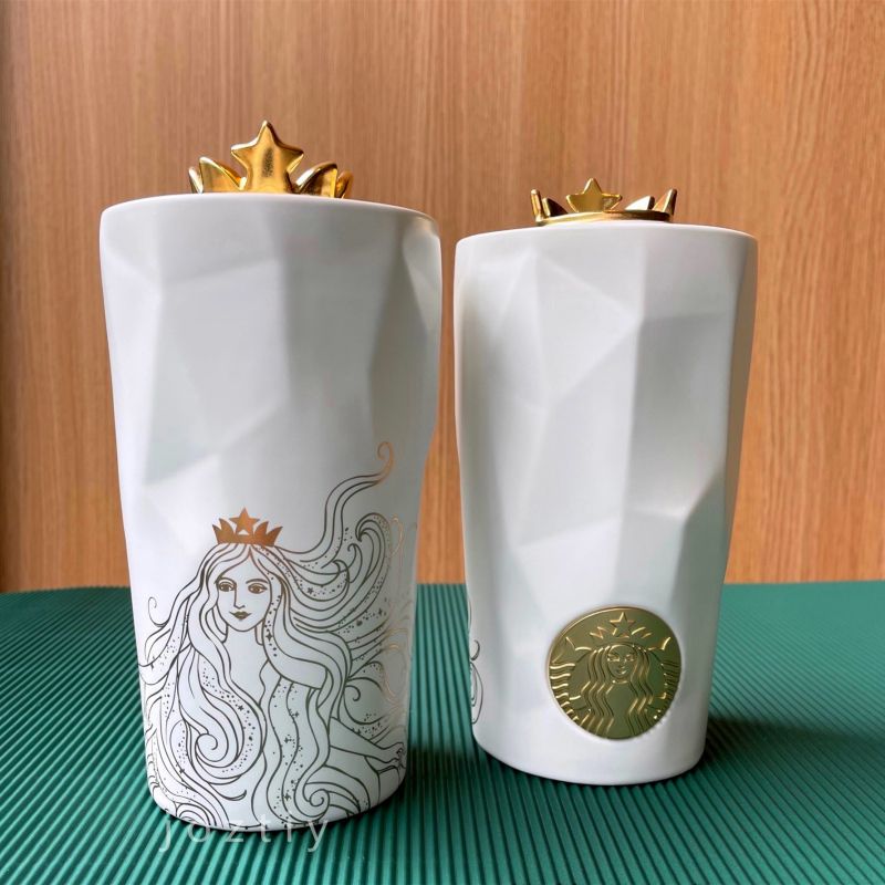 Starbucks 2021 China 50th Anniversary Goddess Crown White 13oz Double Cup 