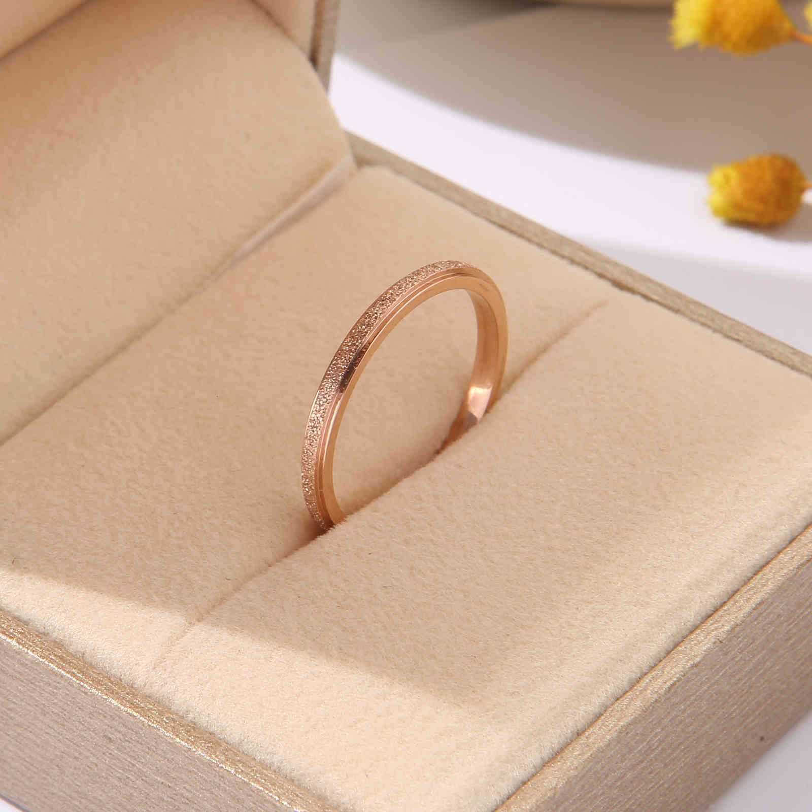 2mm Frosted Rose Gold