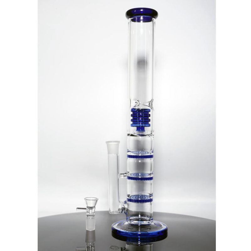 Bongs en verre bleu de 18 pouces de hauteur